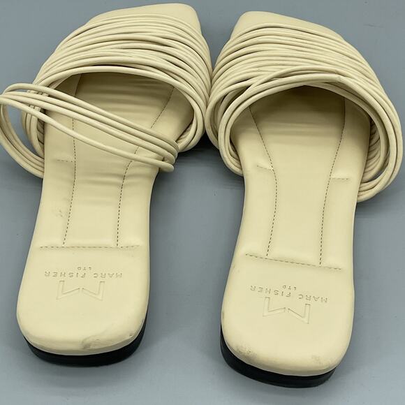 NEW Marc Fisher Women’s Maddie Flat Sandals Cream Size 6.5M - Picture 6 of 10